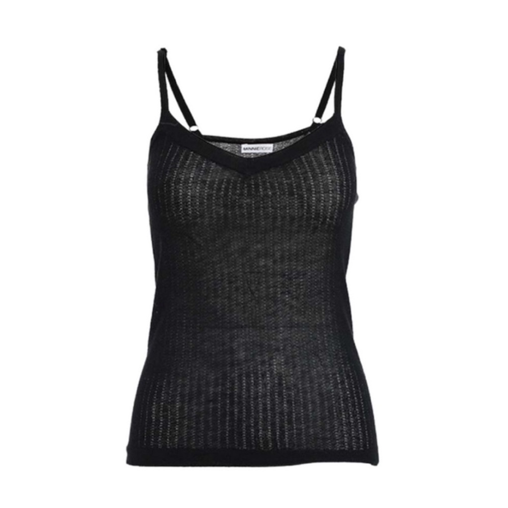 Minnie Rose Cashmere/Silk Cami in Black.